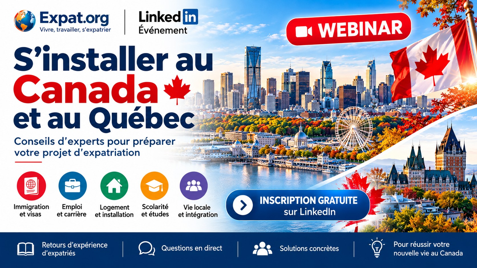 Webinar Canada et Québec — inscription sur LinkedIn